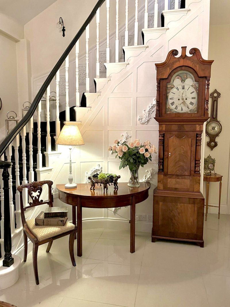 Quality Antique George III Mahogany Demi-lune Console Table - Image 3